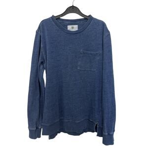 On The Byas Blue Crewneck Pullover Men's Size Small Pocket Cotton Casual